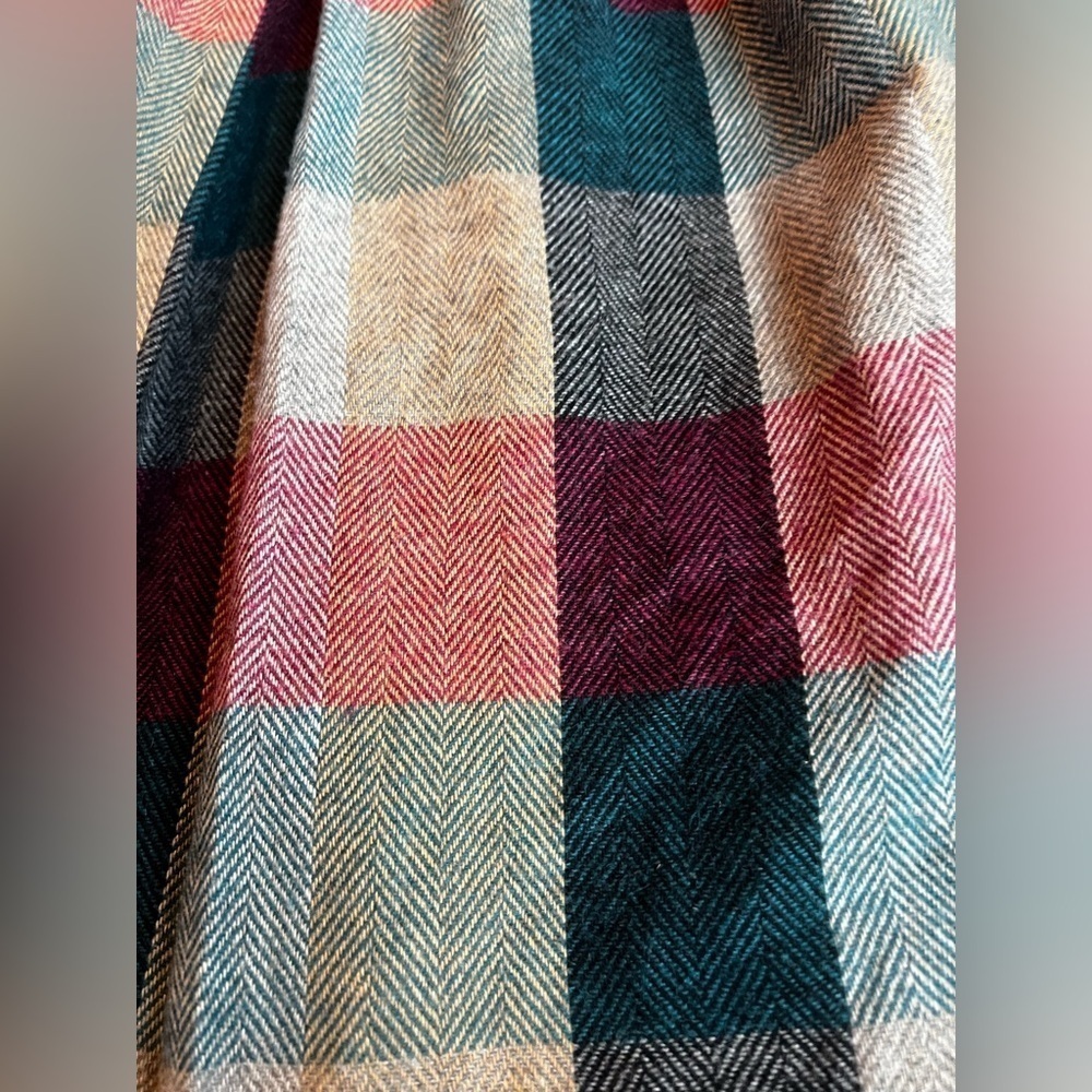 Haberdasher Plaid Wool Blend Midi Skirt Size 28 Inch - Picture 3 of 5